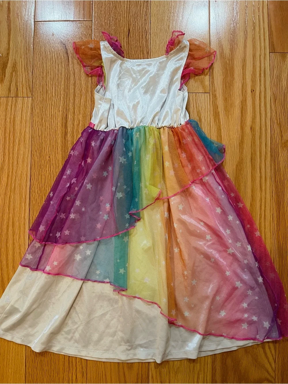 Disney Girls Rainbow Trolls Poppy Dress with Pink Accents